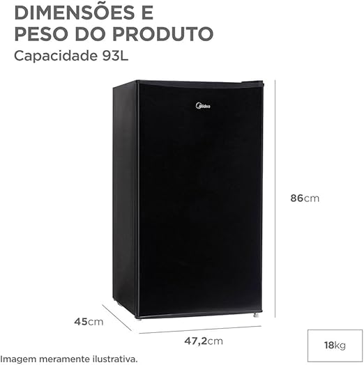 Frigobar Midea 93L Inverter Bivolt