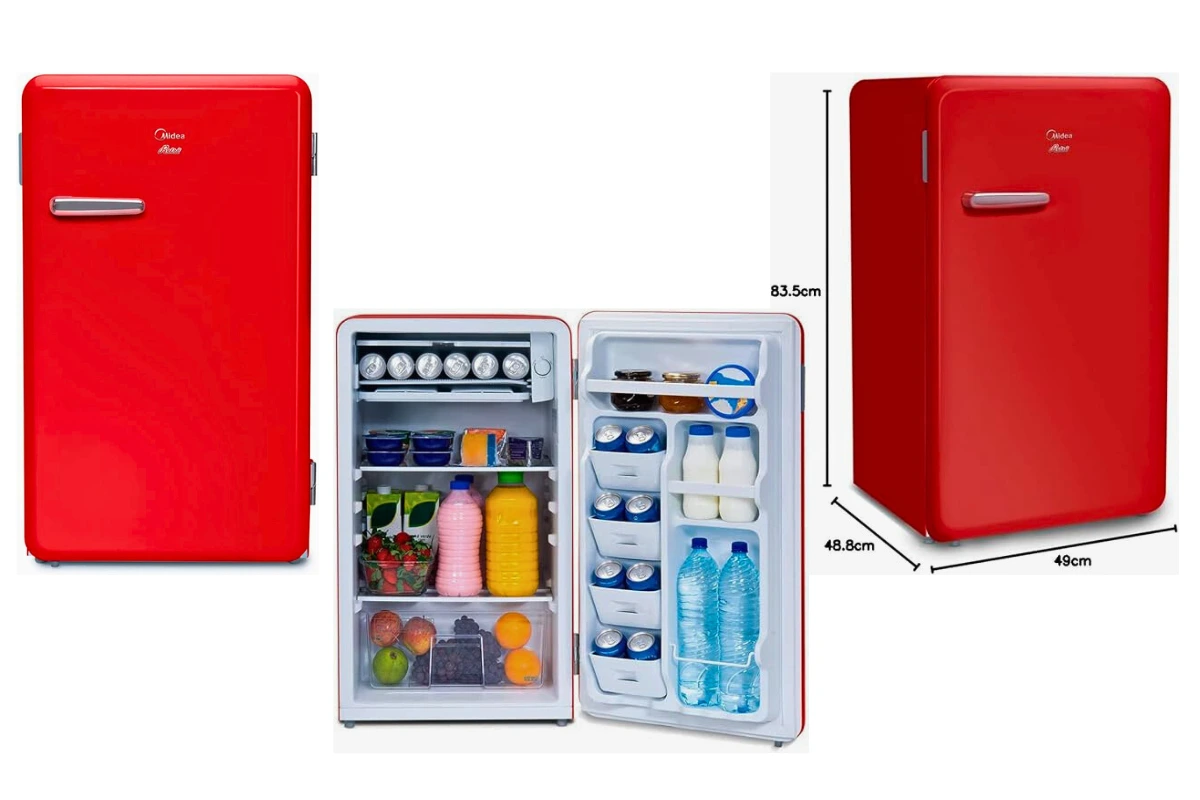 Frigobar Retrô Midea 95L Vermelho Rubi 220